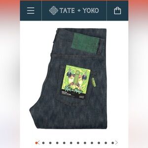 NWT Naked and Famous Pickle Rick “Solenya” Selvedge Denim/Super Guy size 32